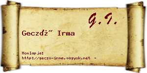 Gecző Irma névjegykártya